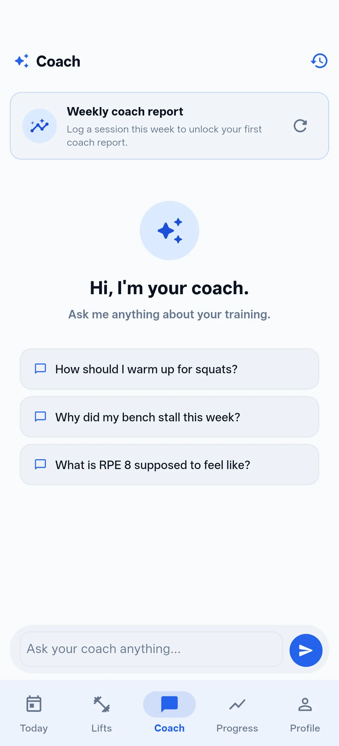 Fitrox AI coach screen